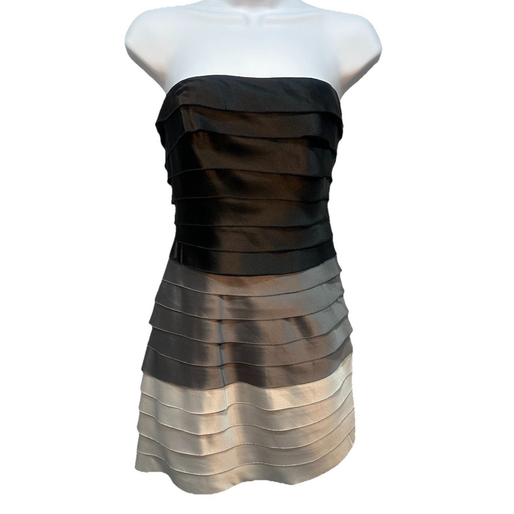 Forever 21 Dress Women's Size Small Black Gray Mini Layered Lining Strapless Y2K
